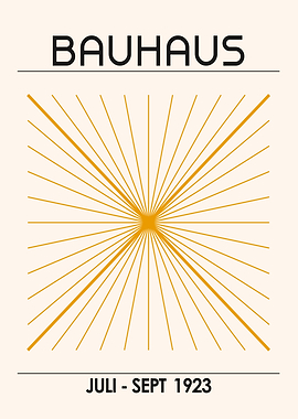 Bauhaus Poster with Sunburst Design