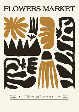 Abstract Floral Market Poster