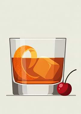 Old Fashioned Cocktail with Cherry