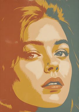 Stylized Portrait of a Woman's Face