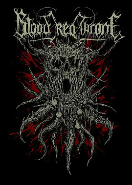 Blood Red Throne Skull Art