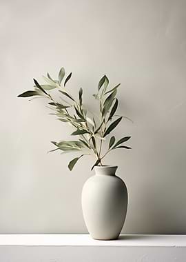 Olive branches in a vase