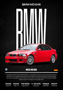 BMW M3 E46 Poster