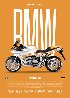 BMW R1100S Motorcycle Poster
