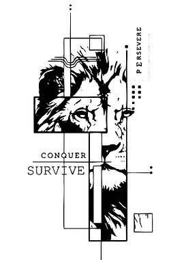 Lion Head Geometric Design