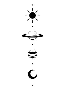 Celestial Icons: Sun, Saturn, Jupiter, Moon