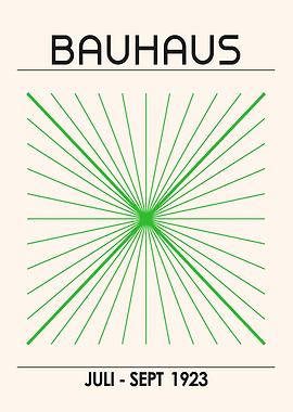 Bauhaus Poster with Green Rays