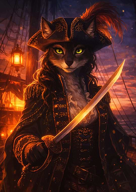 Pirate Cat with Saber
