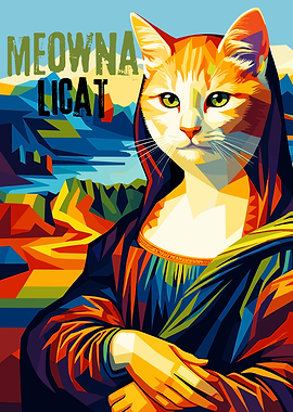 Mona Lisa Cat Pop Art