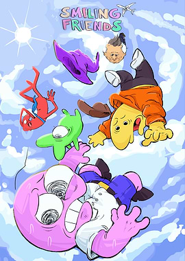 Smiling Friends Characters Falling