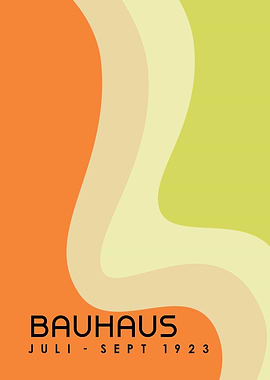 Bauhaus Poster with Abstract Waves