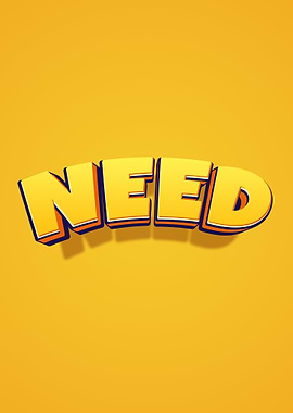 Yellow 'NEED' Text Art