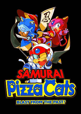 Samurai Pizza Cats Retro Poster