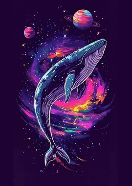 Cosmic Whale in Nebula
