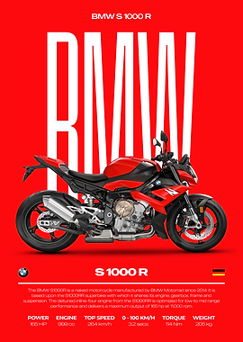 BMW S 1000 R Motorcycle Poster
