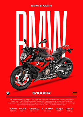 BMW S 1000 R Motorcycle Poster