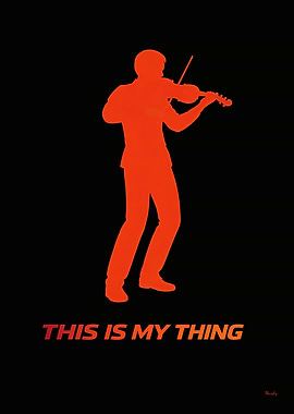 Minimalist Violinist Lifestyle Silhouette