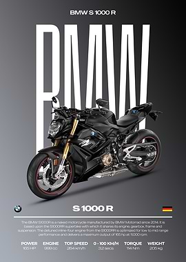 BMW S 1000 R Motorcycle Poster