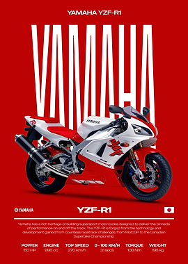 Yamaha YZF-R1 Motorcycle Poster