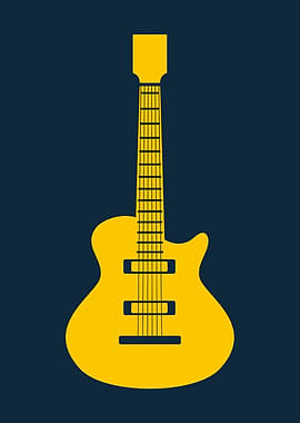 Yellow Electric Guitar Silhouette