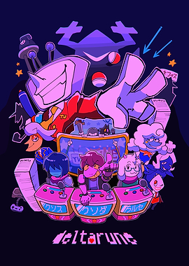 Deltarune Characters in Arcade Booths