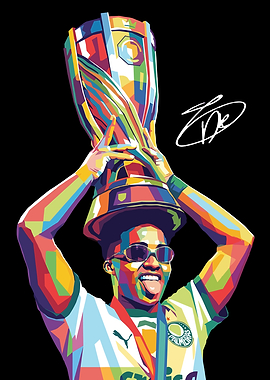 Endrick Football Player Holding Trophy