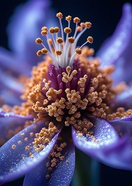 Macro View of a Purple Flower