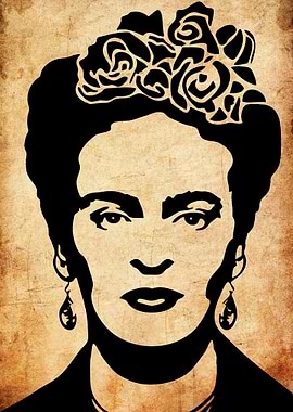 Frida Kahlo Portrait with Flowers