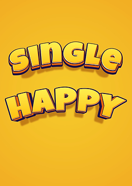 Single Happy Text Art