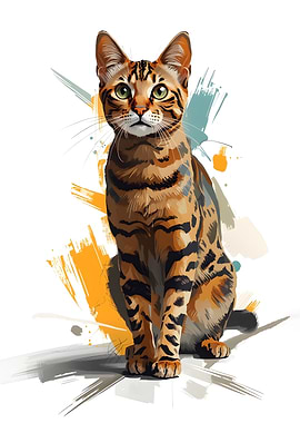 Bengal Cat Digital Painting