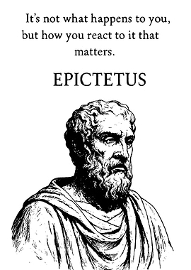 Epictetus quote with bust