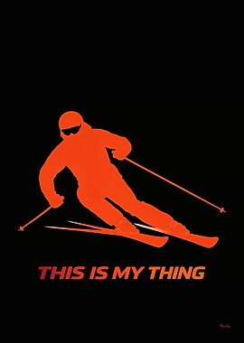 Minimalist Skiing Lifestyle Silhouette