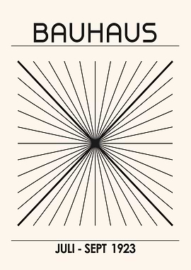 Bauhaus Poster with Sunburst Design