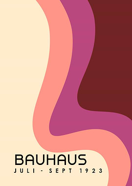 Bauhaus Poster with Wavy Lines