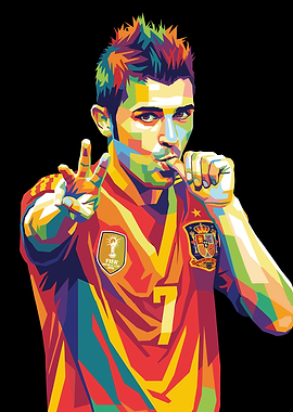 David Villa Pop Art Portrait