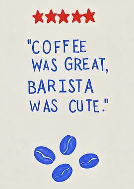 Coffee Barista Review Coffee Shop Wall Art Caffeine Poster