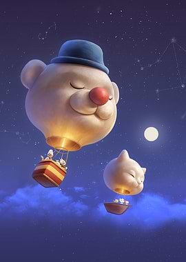 Floating Together Under the Night Sky