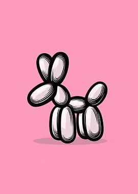 Pink Balloon Dog Art