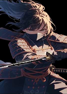 Anime Samurai Warrior with Katana