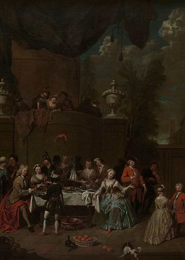 Rococo Garden Party Scene