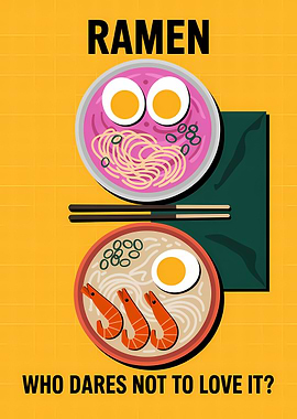 Ramen Bowls with Text