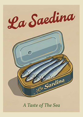 Vintage Sardine Can Poster