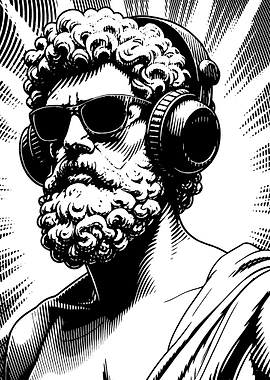 DJ Statue with Sunglasses and Headphones