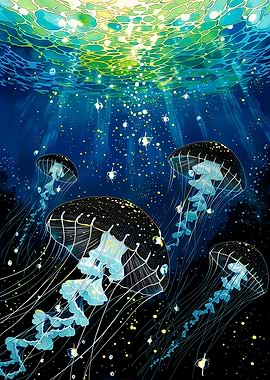 Golden Jellyfish Drift IV