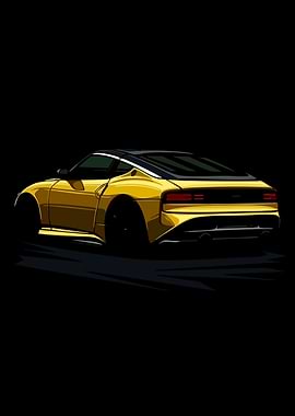 Yellow Sports Car Illustration