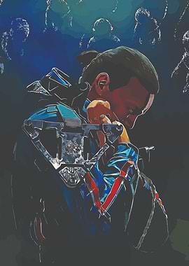 death stranding in a futuristic suit