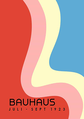 Bauhaus Poster with Wavy Lines