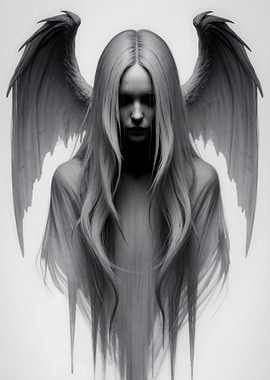 Angelic Figure with Long Hair