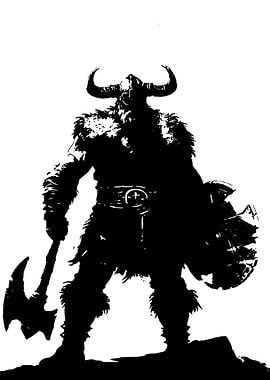 Silhouette of a Viking Warrior