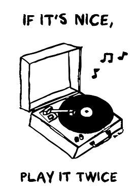 Record Player with Music Notes